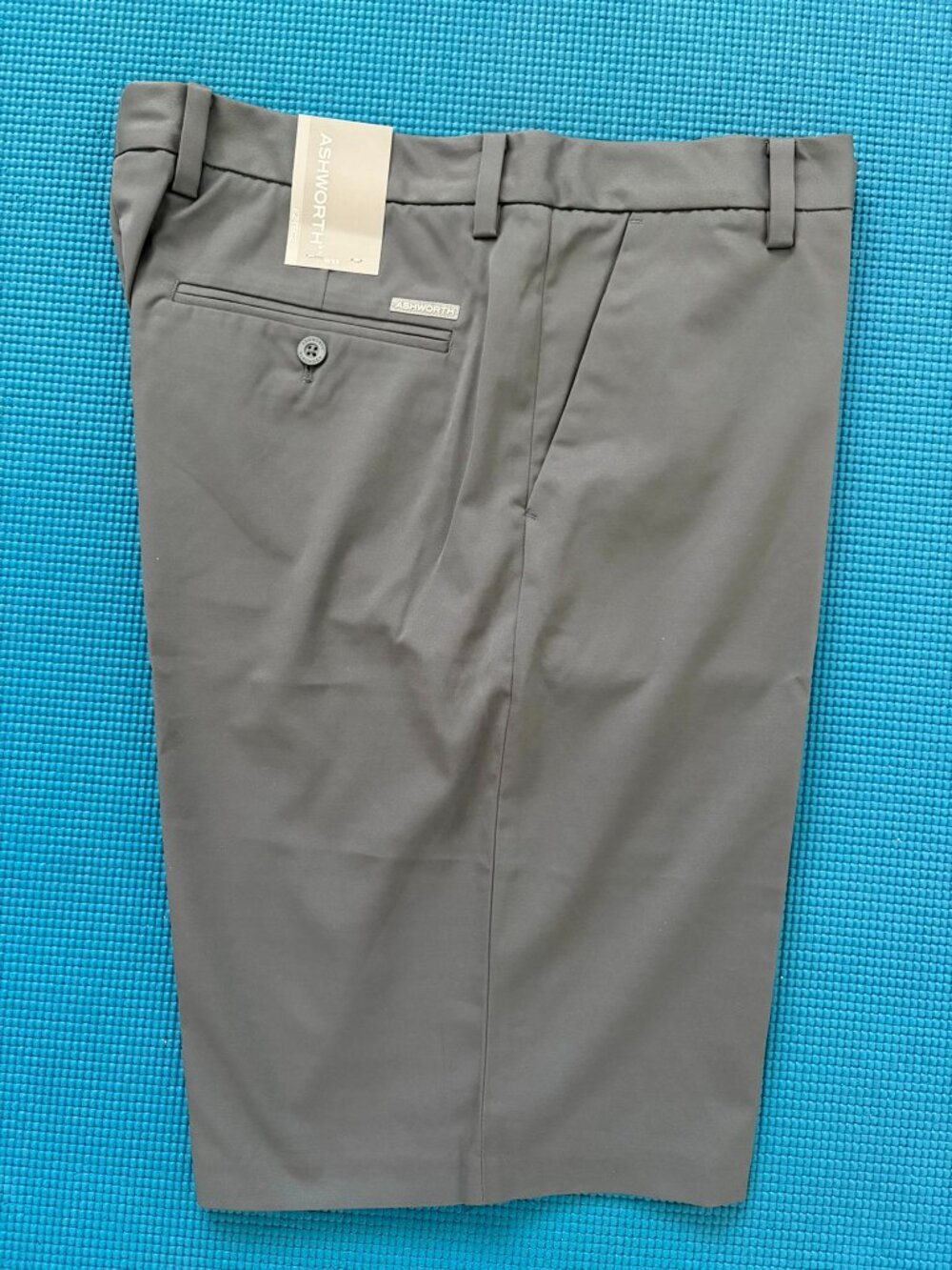Ashworth Performance Grey Flat Front Walking Short - W35